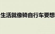 生活就像骑自行车要想保持平衡就要不断运动