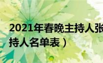 2021年春晚主持人张蕾简历（2021年春晚主持人名单表）