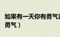 如果有一天你有勇气吉他谱（如果有一天你有勇气）