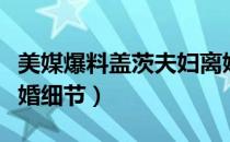 美媒爆料盖茨夫妇离婚（美媒爆料盖茨夫妇离婚细节）