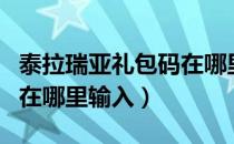 泰拉瑞亚礼包码在哪里输入（泰拉瑞亚礼包码在哪里输入）