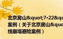 北京房山"7·22"佛子庄108国道复线崩塌避险案例（关于北京房山"7·22"佛子庄108国道复线崩塌避险案例）