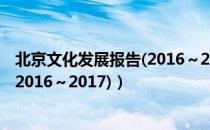 北京文化发展报告(2016～2017)（关于北京文化发展报告(2016～2017)）