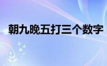 朝九晚五打三个数字（朝九晚五打一生肖）