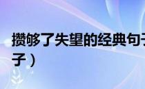 攒够了失望的经典句子（攒够了失望的经典句子）