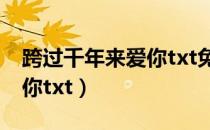 跨过千年来爱你txt免费阅读（跨过千年来爱你txt）