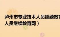 泸州市专业技术人员继续教育网登录入口（泸州市专业技术人员继续教育网）