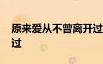 原来爱从不曾离开过 关于原来爱从不曾离开过