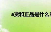 a货和正品是什么意思（a货贵公子）