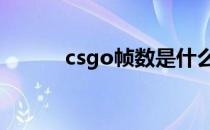 csgo帧数是什么（帧数是什么）