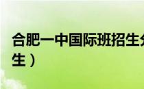 合肥一中国际班招生分数（合肥一中国际班招生）