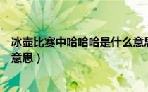 冰壶比赛中哈哈哈是什么意思呀（冰壶比赛中哈哈哈是什么意思）