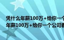 凭什么年薪100万+给你一个公司看你怎么管（关于凭什么年薪100万+给你一个公司看你怎么管）