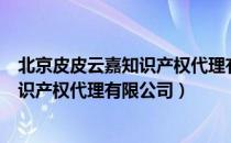 北京皮皮云嘉知识产权代理有限公司（关于北京皮皮云嘉知识产权代理有限公司）