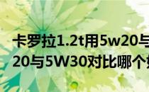 卡罗拉1.2t用5w20与5w30区别（卡罗拉0W20与5W30对比哪个好）