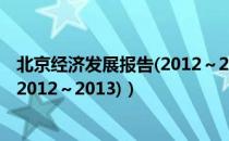 北京经济发展报告(2012～2013)（关于北京经济发展报告(2012～2013)）