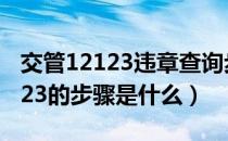 交管12123违章查询步骤（交通违章查询12123的步骤是什么）