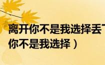 离开你不是我选择丢下丢像你我怎么办（离开你不是我选择）