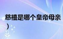 慈禧是哪个皇帝母亲（慈禧是哪个皇帝的老婆）