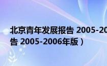 北京青年发展报告 2005-2006年版（关于北京青年发展报告 2005-2006年版）