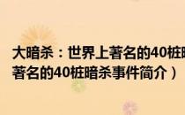 大暗杀：世界上著名的40桩暗杀事件（关于大暗杀：世界上著名的40桩暗杀事件简介）