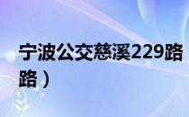 宁波公交慈溪229路（关于宁波公交慈溪229路）