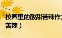 校园里的酸甜苦辣作文600字（校园里的酸甜苦辣）