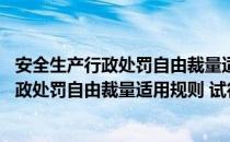 安全生产行政处罚自由裁量适用规则 试行（关于安全生产行政处罚自由裁量适用规则 试行）