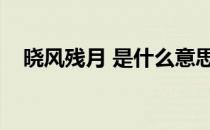 晓风残月 是什么意思（晓风残月的意思）