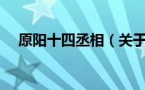 原阳十四丞相（关于原阳十四丞相介绍）