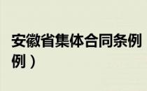 安徽省集体合同条例（关于安徽省集体合同条例）