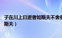 子在川上曰逝者如斯夫不舍昼夜的拼音（子在川上曰 逝者如斯夫）