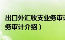 出口外汇收支业务审计（关于出口外汇收支业务审计介绍）