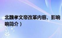 北魏孝文帝改革内容、影响（关于北魏孝文帝改革内容、影响简介）