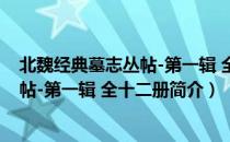 北魏经典墓志丛帖-第一辑 全十二册（关于北魏经典墓志丛帖-第一辑 全十二册简介）