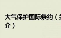 大气保护国际条约（关于大气保护国际条约简介）