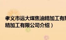 孝义市远大煤焦油精加工有限公司（关于孝义市远大煤焦油精加工有限公司介绍）