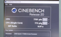 AMDRyzen77700XZen4处理器泄露的CinebenchR20分数已在网上出现