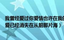 我曾经爱过你爱情也许在我的心灵里还没有完全消亡（我的爱已经消失在从前那片海）