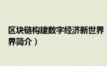 区块链构建数字经济新世界（关于区块链构建数字经济新世界简介）