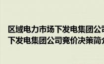 区域电力市场下发电集团公司竞价决策（关于区域电力市场下发电集团公司竞价决策简介）