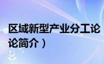 区域新型产业分工论（关于区域新型产业分工论简介）