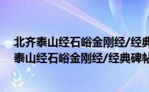 北齐泰山经石峪金刚经/经典碑帖笔法临析大全（关于北齐泰山经石峪金刚经/经典碑帖笔法临析大全简介）