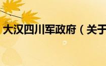 大汉四川军政府（关于大汉四川军政府简介）