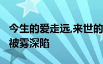 今生的爱走远,来世的痛提前,风和雨说再见,心被雾深陷