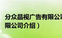 分众晶视广告有限公司（关于分众晶视广告有限公司介绍）