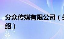 分众传媒有限公司（关于分众传媒有限公司介绍）