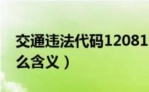 交通违法代码12081（交通违法代码1208什么含义）