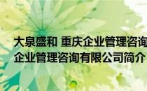 大泉盛和 重庆企业管理咨询有限公司（关于大泉盛和 重庆企业管理咨询有限公司简介）