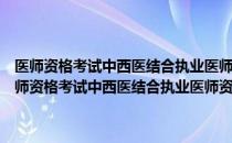 医师资格考试中西医结合执业医师资格实践技能考试应试指南（关于医师资格考试中西医结合执业医师资格实践技能考试应试指南简介）